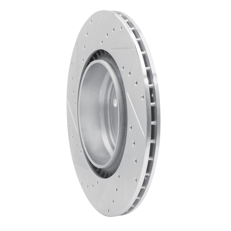 BMW ALPINA B7 Brake Rotor (1) - Rear Right - R1 Concepts - Drilled & Slotted - Silver - `09-`19